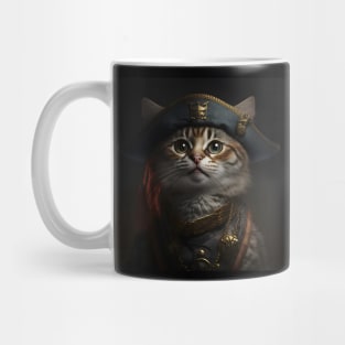 Pirate Cat in Uniform Portrait Mug